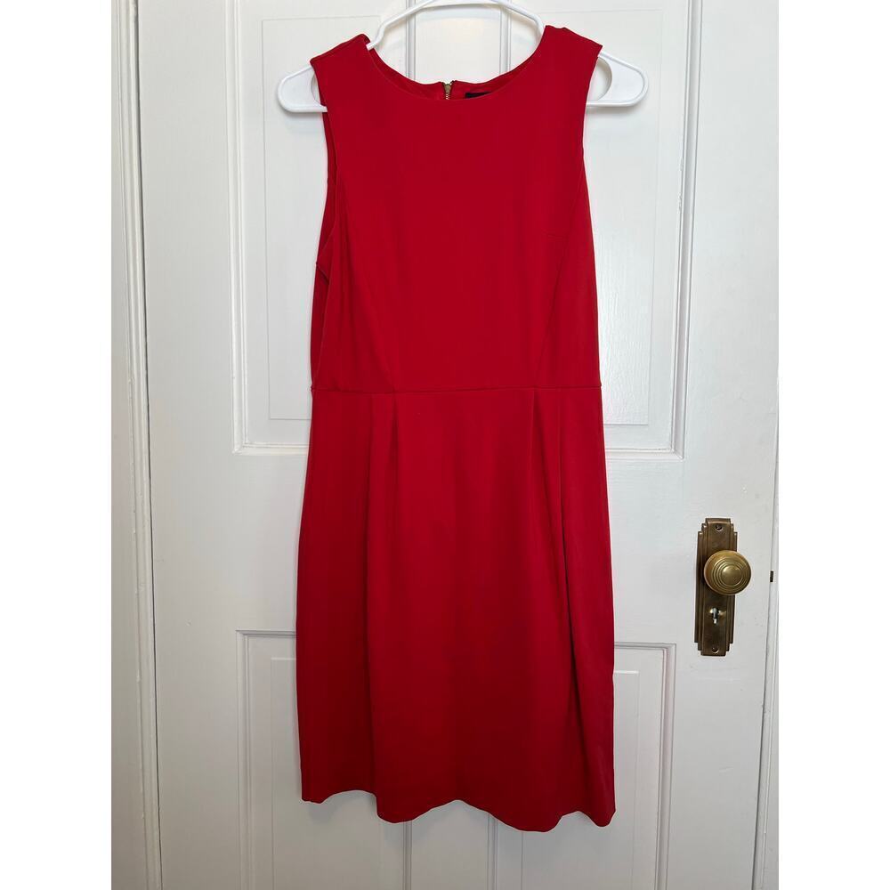 Cynthia Rowley Red Fit and Flare Mini Dress Sleeveless Bow Detail Zip Women's 6